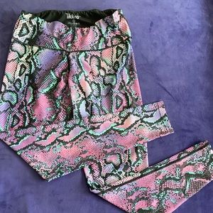 Tikiboo Workout Leggings - Purple Snake Print